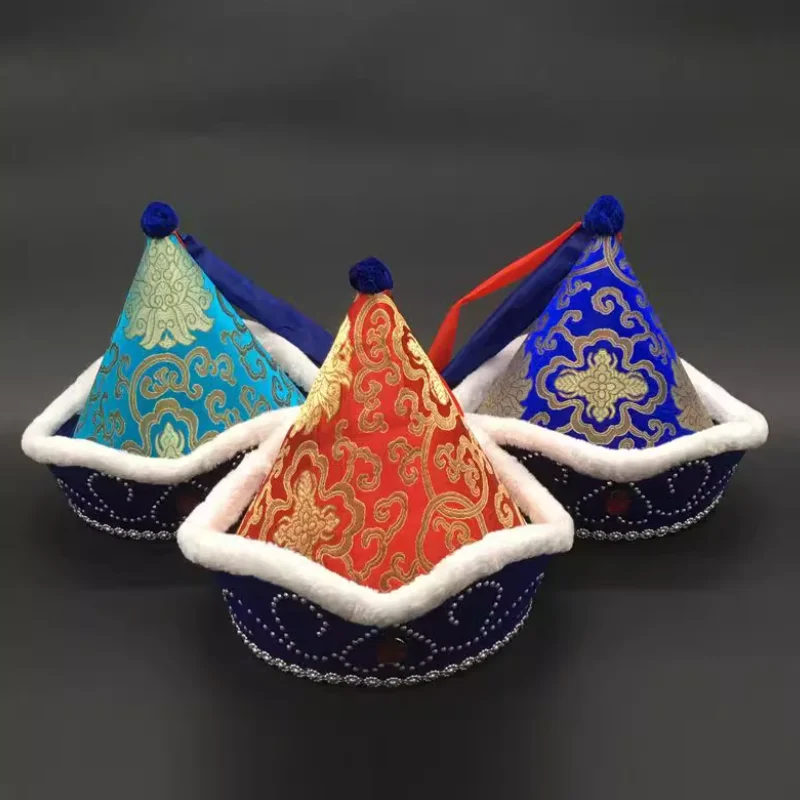 

Китайская монгольская остроконечная танцевальная монгольская шляпа для мальчиков