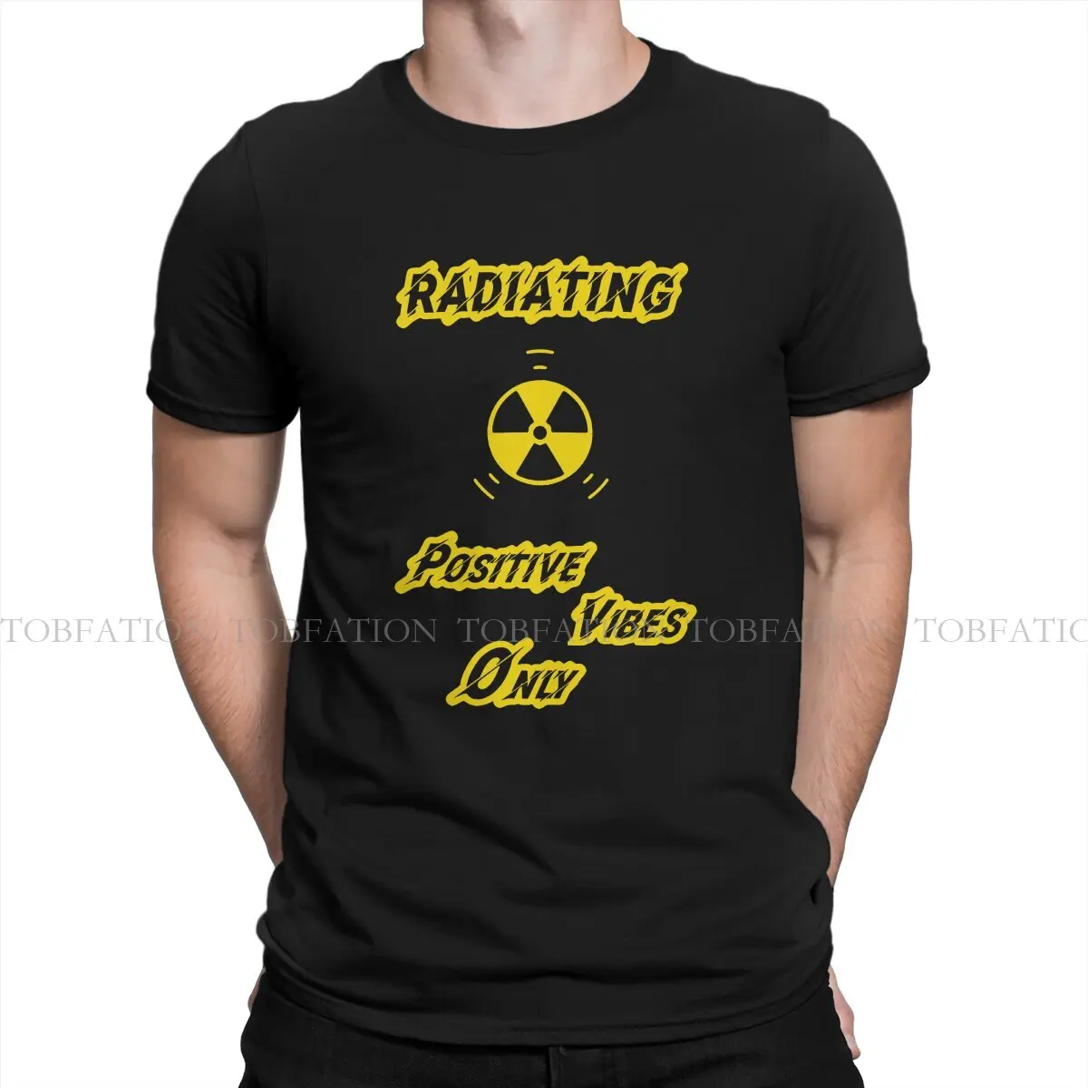 Radiation Symbol Man TShirt Radiating Positive Vibes Only Distinctive T Shirt 100% Cotton Graphic Sweatshirts New Trend