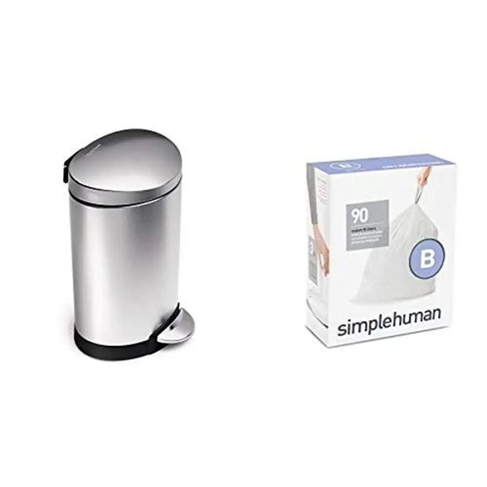 

Шаг 6 л, матовая нержавеющая сталь, защита от отпечатков пальцев с кодом B, 90 упаковок вкладышей, стальная педаль, стабильная работа, скрытая сумка