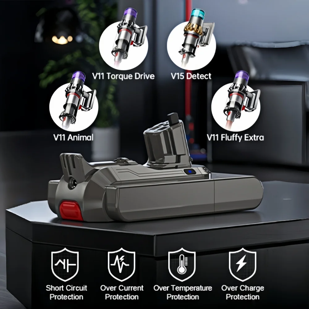 

Aleaivy для Dyson V11 25,2 В 8000 мАч Сменный аккумулятор для Dyson SV15 Абсолютный беспроводной пылесос Ручной пылесос Аккумулятор