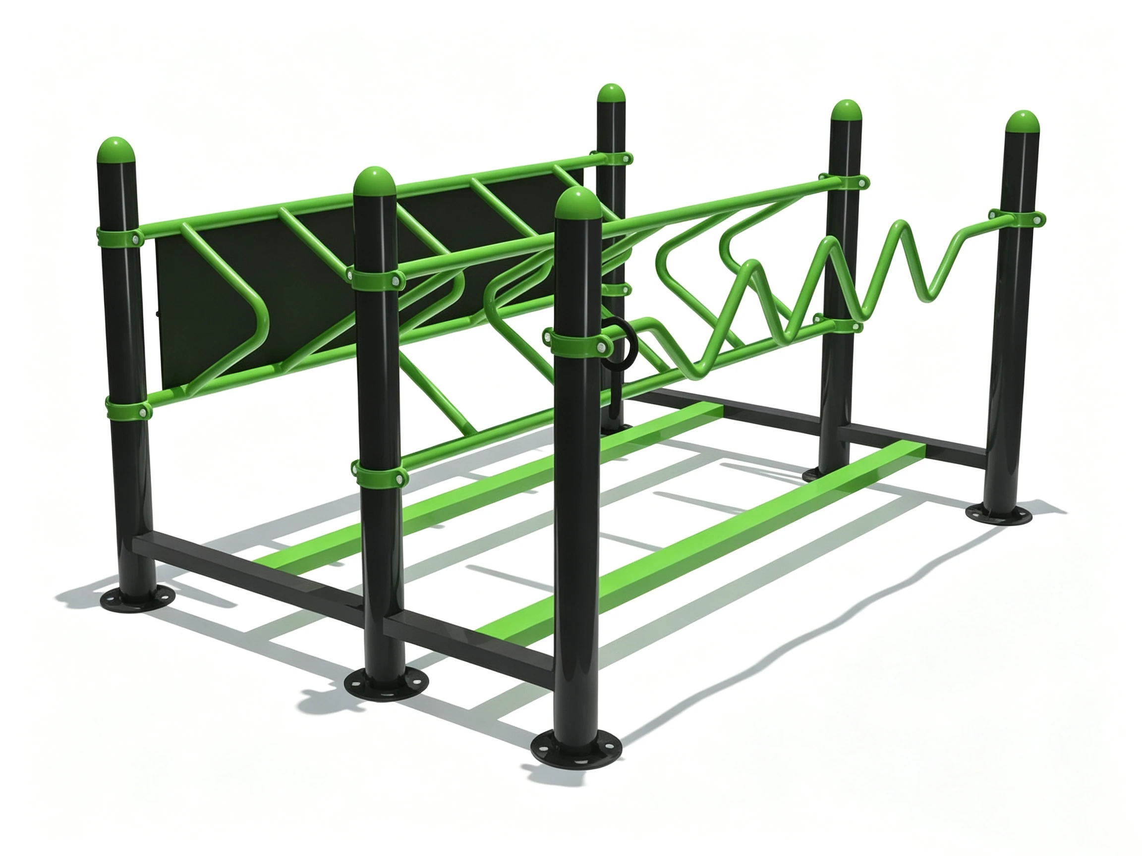 Multi‑Function Galvanized Steel Outdoor Obstacle Fitness Combo for Public Park Community Agility Training Gym