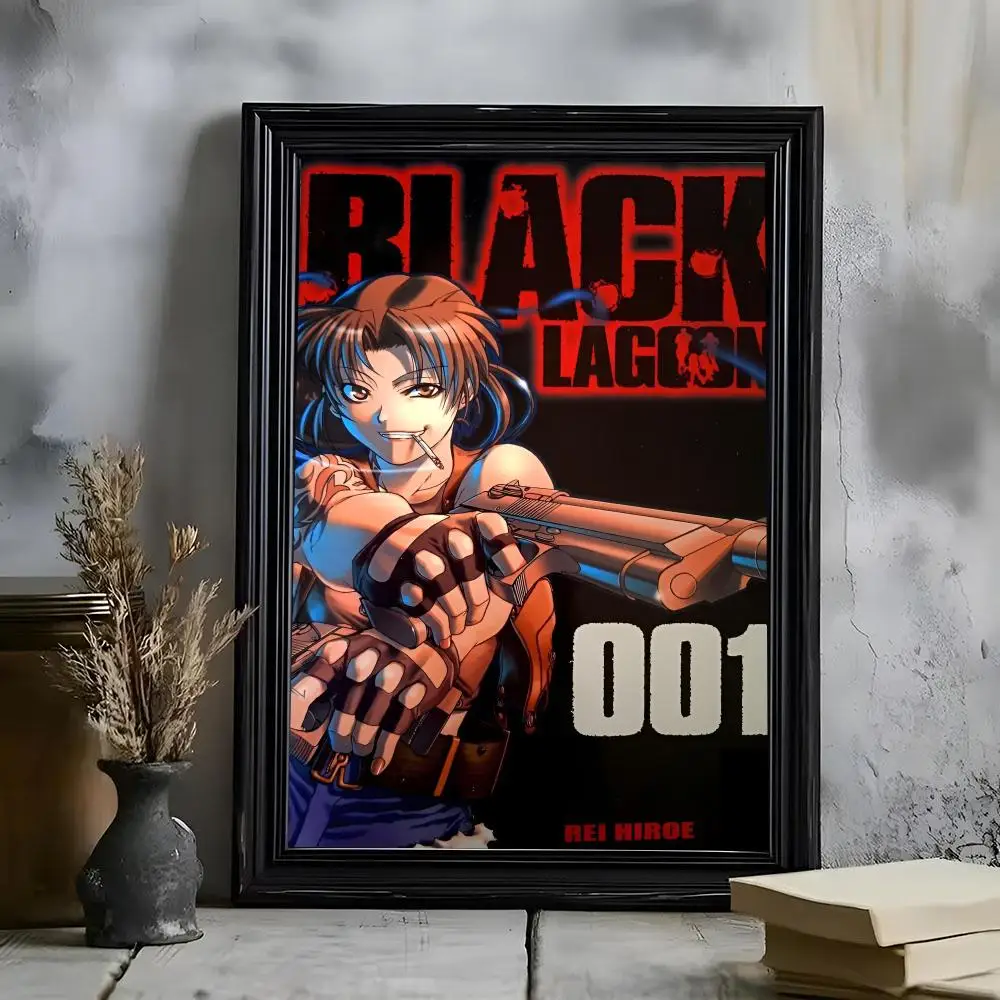 Action Anime B-Black Lagoon Poster Poster HD Self Adhesive Waterproof Wall Art Ideal For Home Office Dorm Bedroom Great Gift