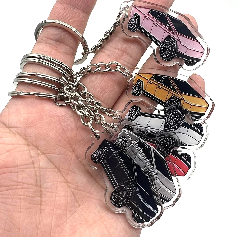 Acrylic Creative Car Men's&Women's Keychain for Tesla Pickup for Cybertruck Keychain