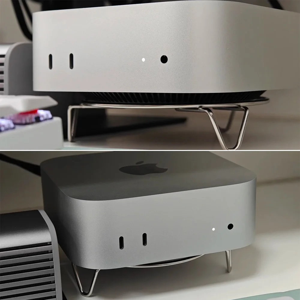 M4 Mac Mini 2024 m4pro용 스테인레스 스틸 스탠드 방열 먼지 방지 높이 증가 알루미늄 베이스 액세서리