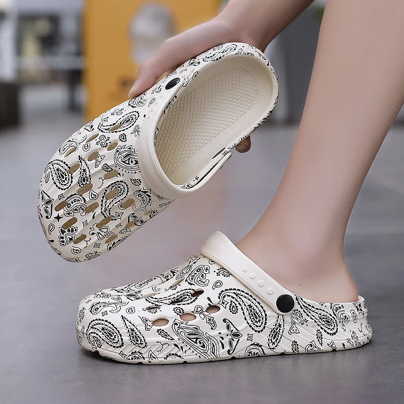 صنادل شاطئ عصرية مجوفة للرجال في الهواء الطلق بنعال سميكة للأزواج #5