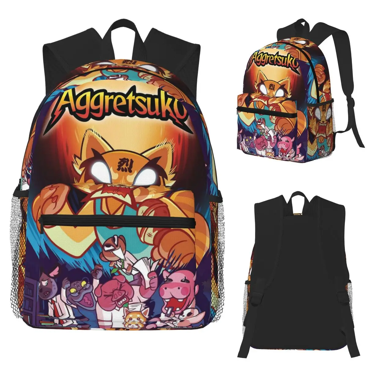 

Cartoon Popular Funny Aggretsuko Student Backpack School Bag Hiking Travel Daypack for Boys Girls Fashion Bookbag Shoulder Bags