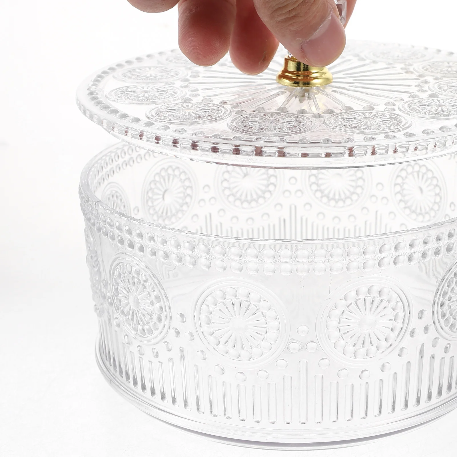 

Exquisite Transparent Jewelry Storage Box Pet Material Dustproof Desktop Organizer for Rings Necklaces Earrings Trinkets Clear