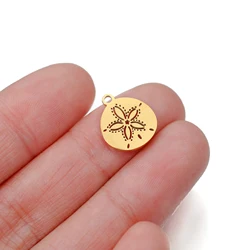 5Pcs/Lot Lrregular Hollow Flowers Charms Stainless Steel Sand Dollar Pendants for Bracelet Necklace Jewelry Making DIY Crafting