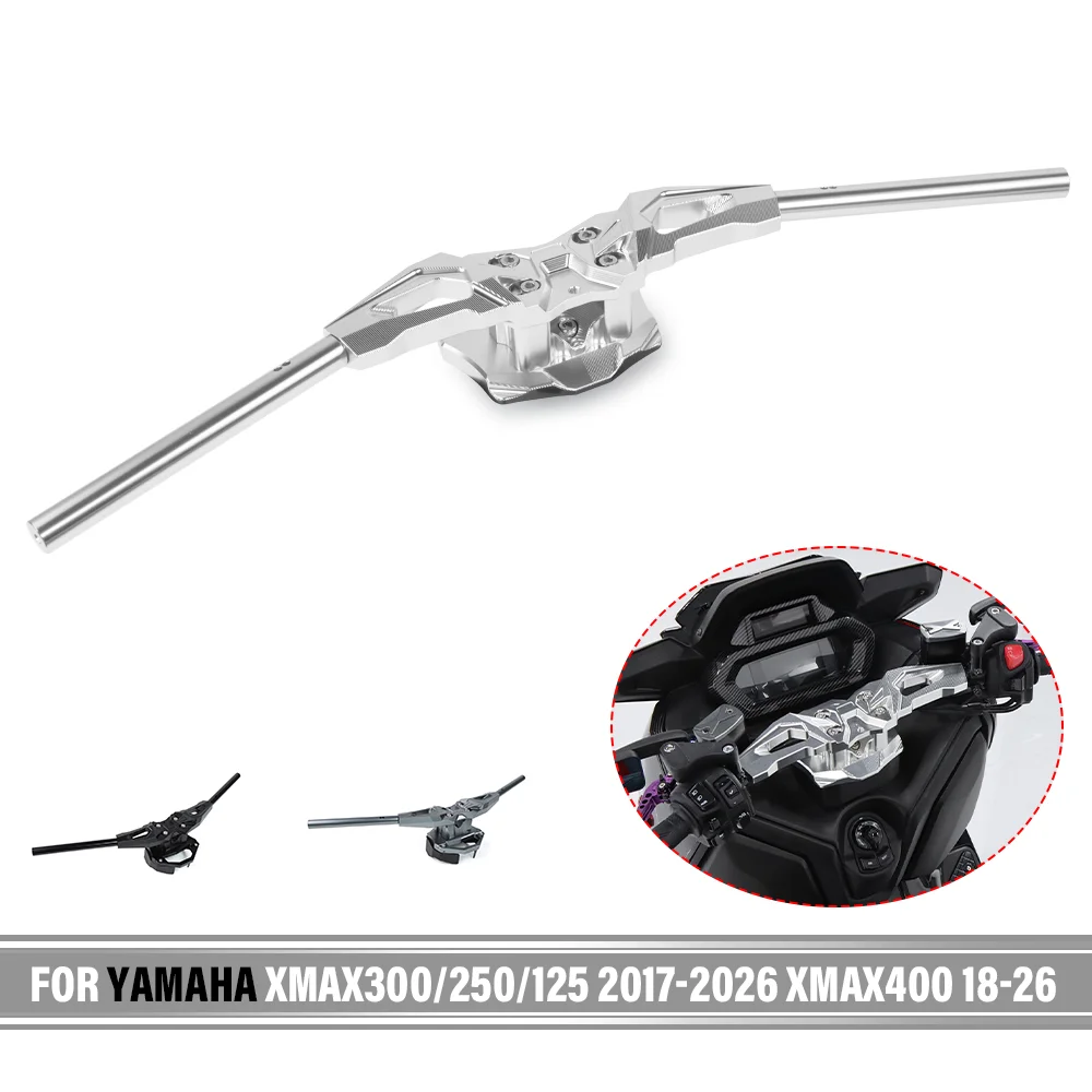 For YAMAHA X-MAX XMAX300 250 125 400 Motorcycle CNC Aluminum Naked Handlebar Separate Clip On Steering Handle Bar Grips Assembly