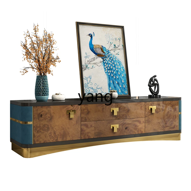 

LTT light luxury TV cabinet large apartment living room post-modern Italian paint floor cabinet coffee table combination