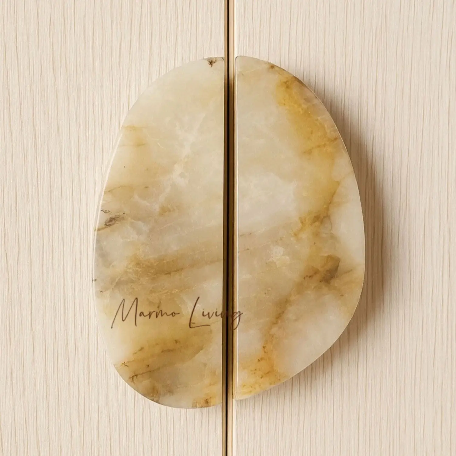 100% Natural Marble French Drawer Wardrobe Handle Onyx Marble Furniture Handle High-end Villa Home Decor Doorknob
