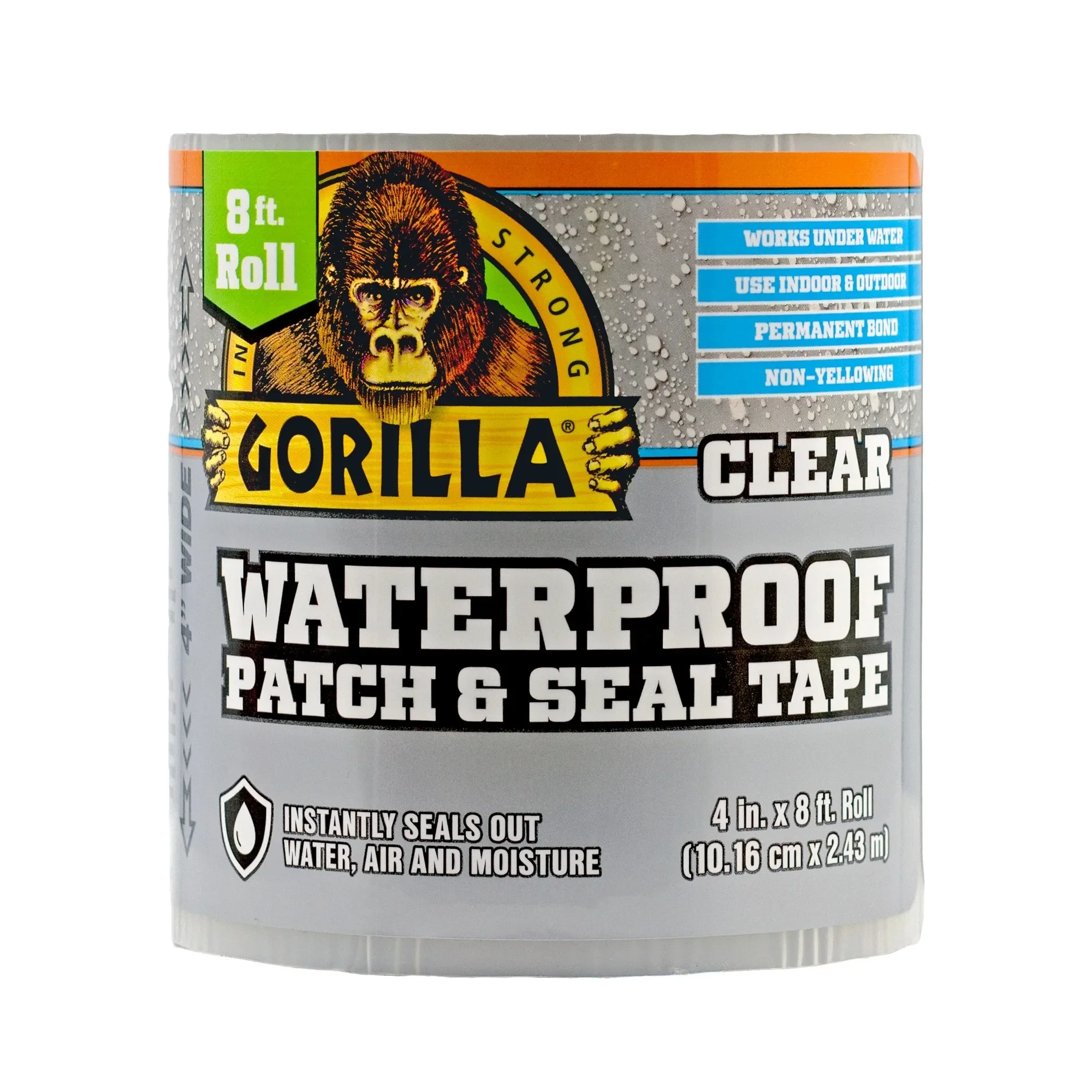 (2 pack) Glue Clear Waterproof Patch and Seal Tape, 8 Foot Roll. Assembled Product Weight 0.46 lbs