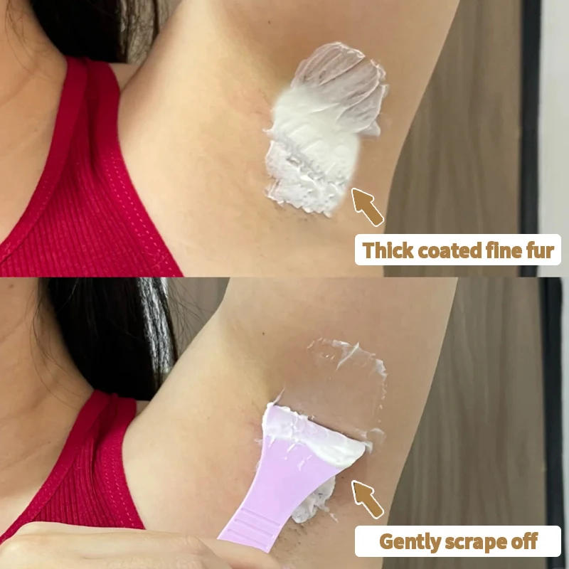 150g Large Capacity Coconut-Scented Hair Removal Cream, Single-Use, Effective for 3 Months, Instant Hair Removal, Non-Irritating, Light Beige, Smooth and Residue-Free, Semi-Permanent, Suitable for Hair Removal on the Face, Lips, Armpits, Legs, Arms, and Private Areas, for Beautiful Skin