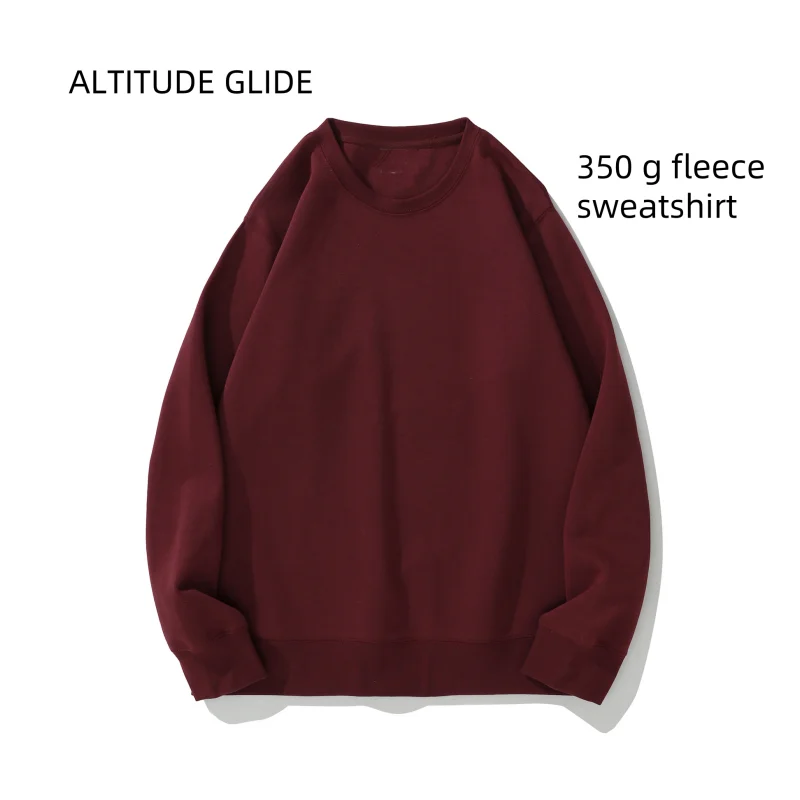 Personalized Fashion Cotton O-Neck Sweatshirt Pullover Ladies men's fleece sweatshirts women's ladies round neck sweatshirt 350g