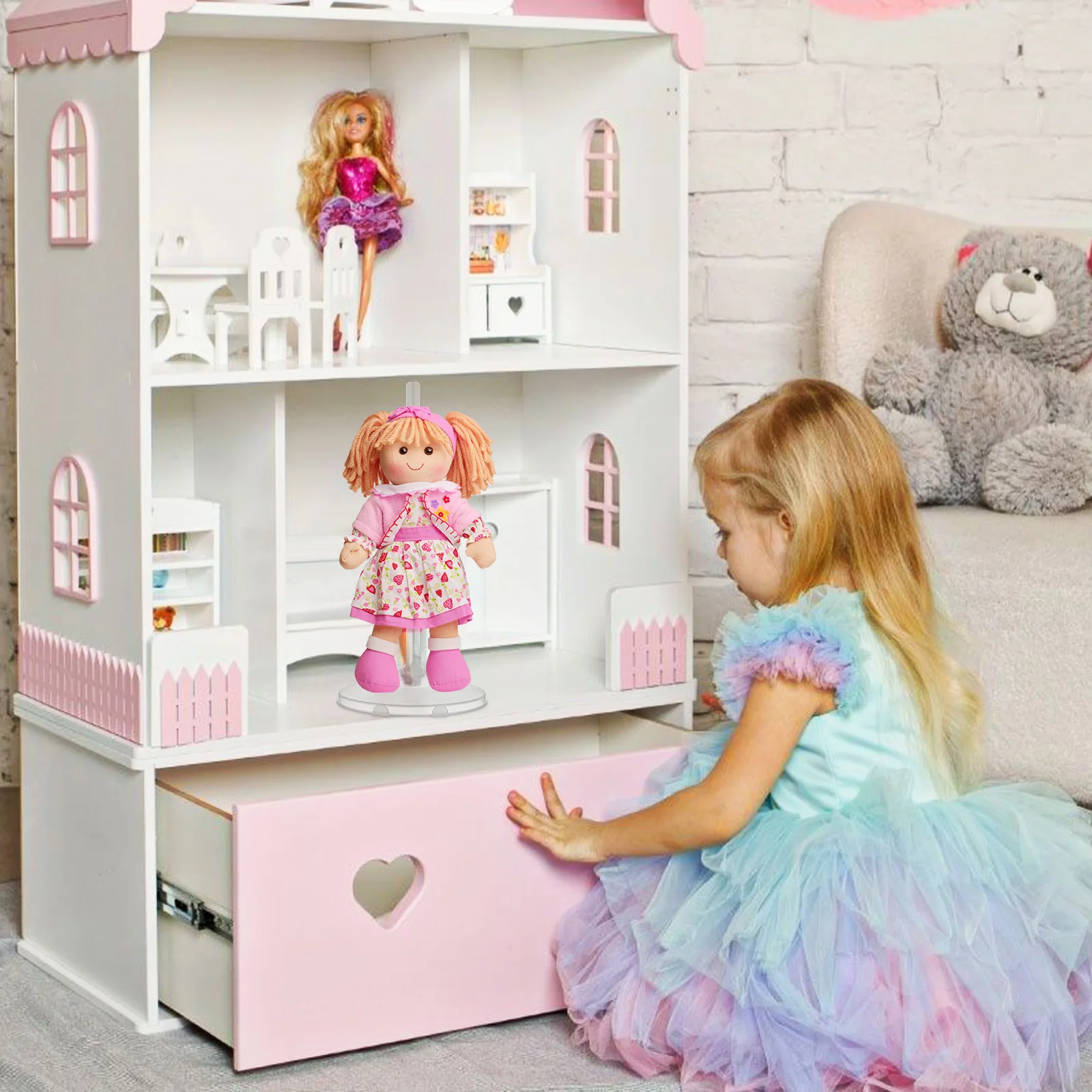 

15pcs Stand Display Rack Plastic Sturdy Holder For Figures Kids Room Stand Holder Support Bracket Storage Organizer