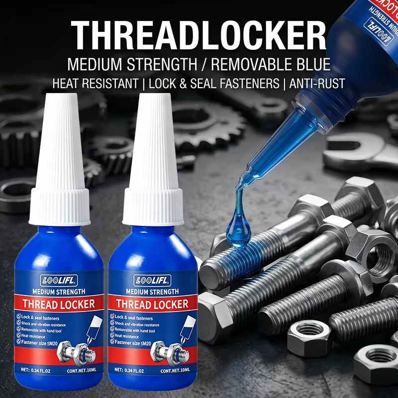 Gewindesicherungsmittel, Mittlere Festigkeit Blau Hochfeste Rote Anaerobe Gewindedichtmasse, Anti-Vibrations- und Korrosionsschutz Rostschutz 10ml – Detail 4