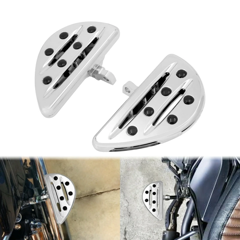 1Pair Motorcycle Front/Rear Passenger Floorboards Foot Pegs Pedal For Harley Glide Travel Road King