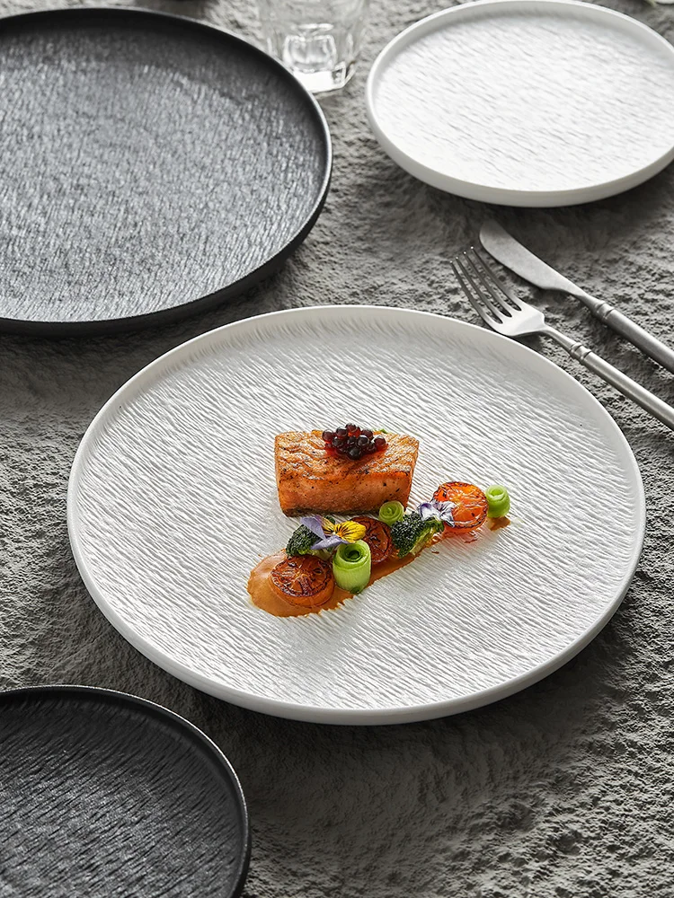 

Gemi Cerc Steak Plate Large round Dinner Plate Restaurant Quali Home Use Commercial ade Restaurant Sle Dinnerware