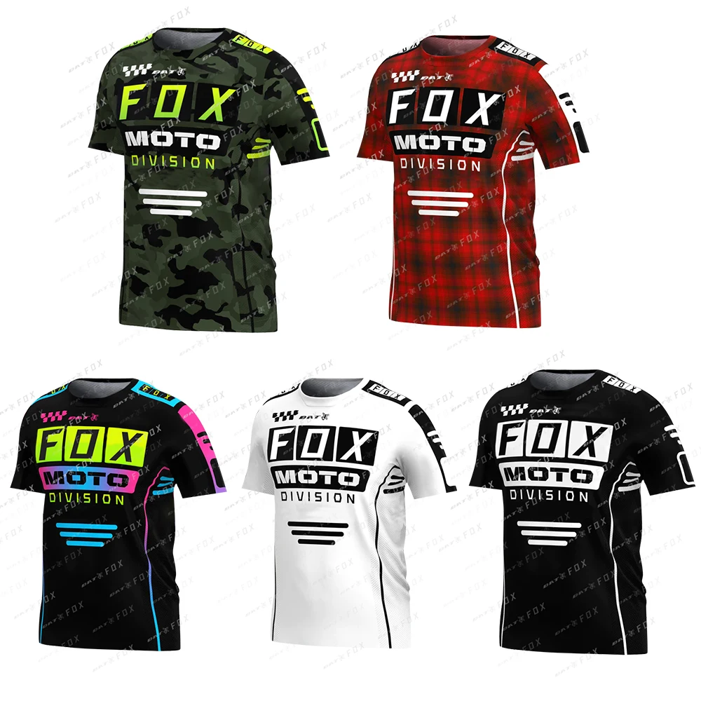 

BAT FOX MTB Jersey Short Sleeves Mountain Bike Shirt Camiseta Motocross T-shirt Downhill Bike Jersey Maillot Ciclismo Hombre