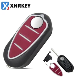 XNRKEY Flip Car Remote Key Shell for Alfa Romeo Mito Giulietta Replacement 3 Buttons Car Key Case Uncut Blade