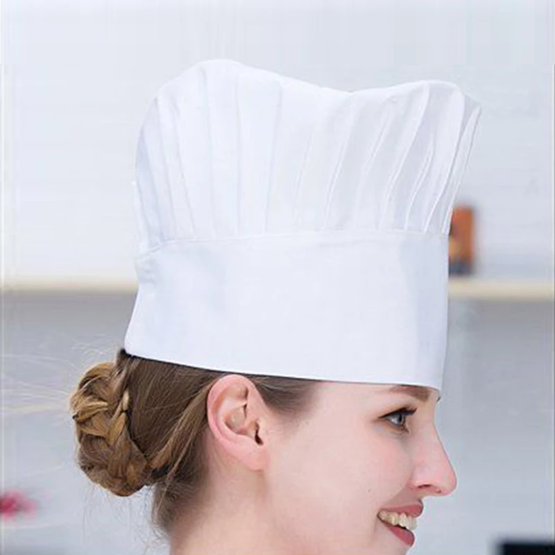 9Color Chef Hat for Woman Kitchen Hotel Supplies Working Pleated Mushroom Cap Adjustable Chef Uniform Hat Waiter Pirate Hats