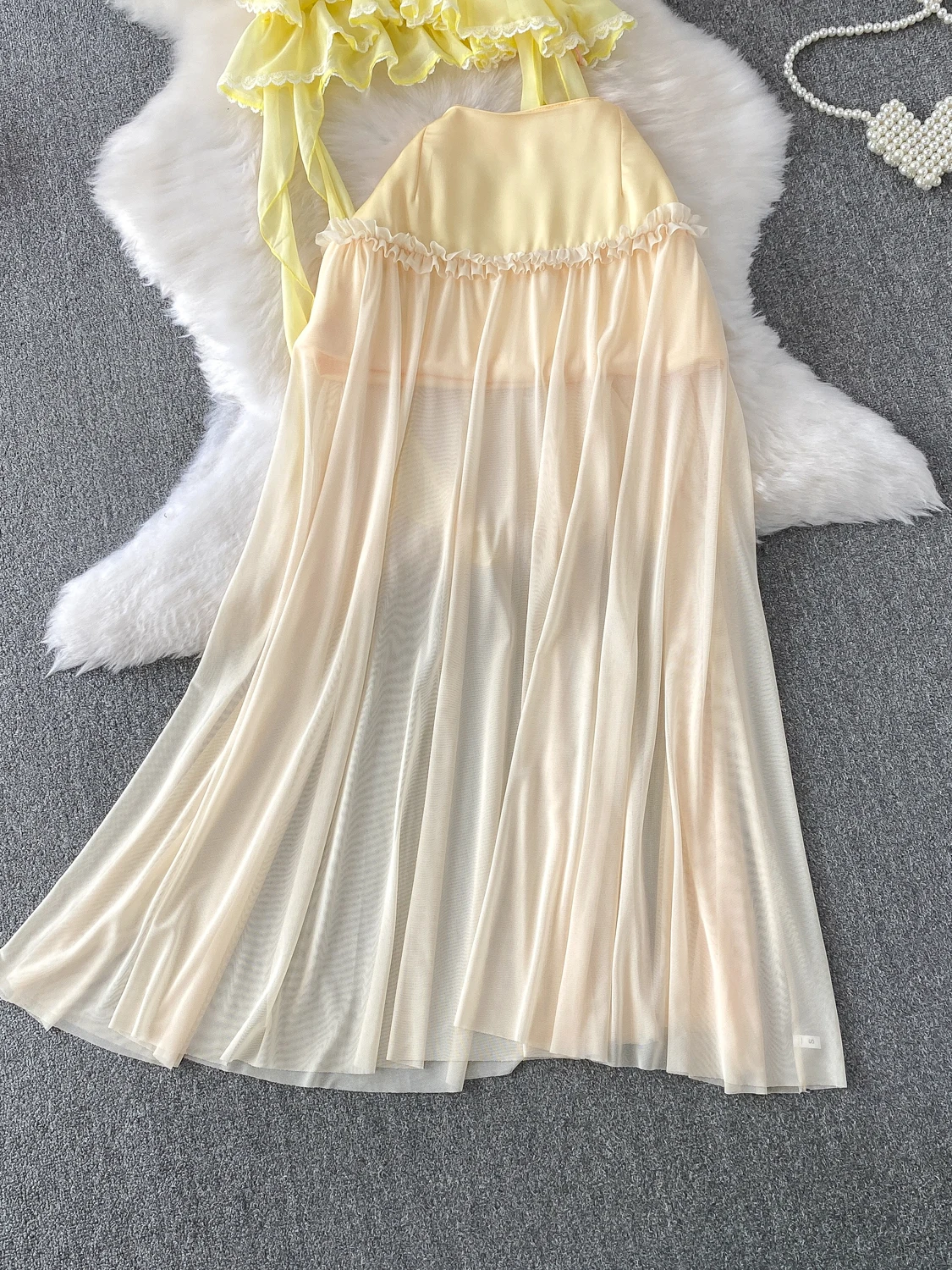 

Ele Lace ter Ne V-Ne Gown with High Waist Slimming Me Splice Dra f Skirt Set for Young Women 8-25 Years Old