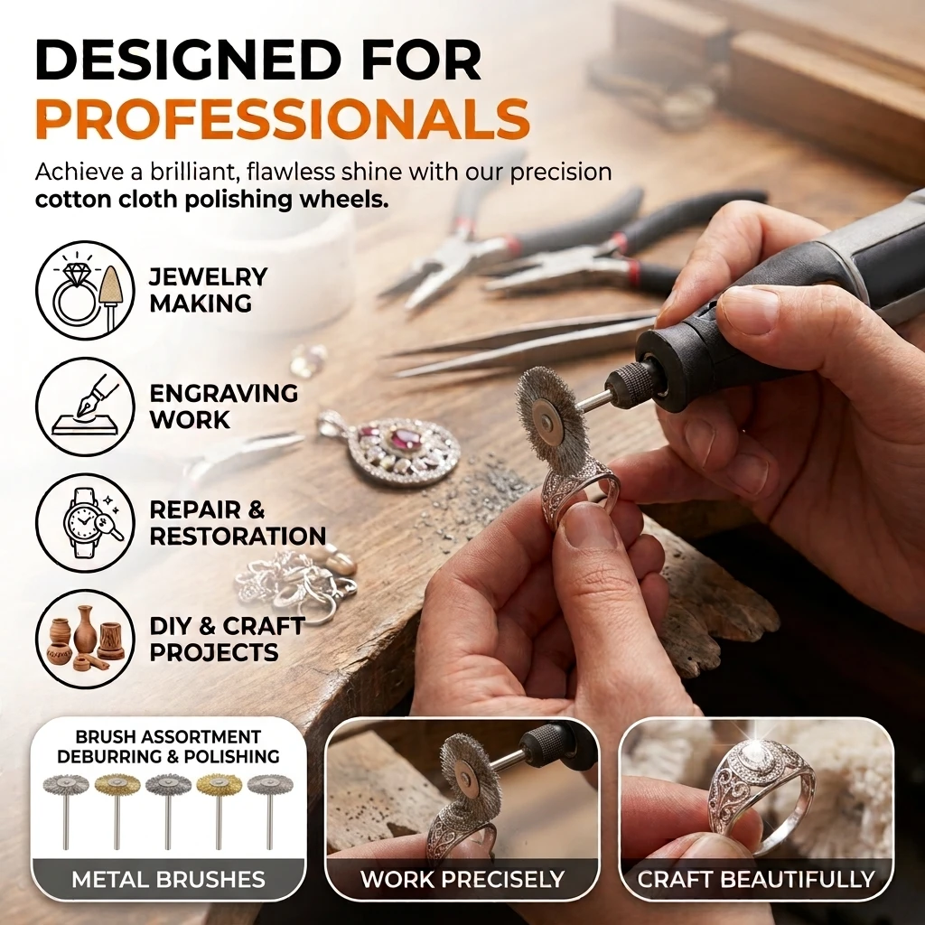 1-50PCS 2.35mm Handle  T-shaped Handle Polishing Cleaning Small Brushes Jewelry Grinding Brushes Rotating Tool Accessories