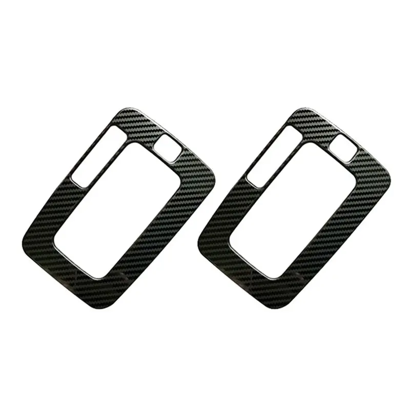Durable 2X For Ford Ranger Everest Endeavor 2015+ Carbon Fiber Stainless Steel Gear Shift Panel Cover Trim Frame Decor