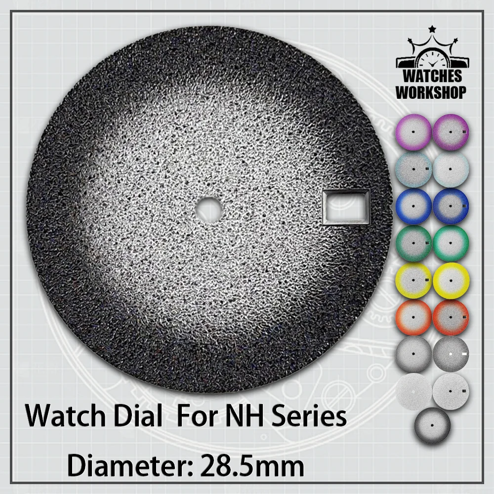 28.5mm Sand Grain Watch Dial No Date Fit NH35 NH34 8215 8200 2815 2824 Movement Mechanical Watch Mod Accessories