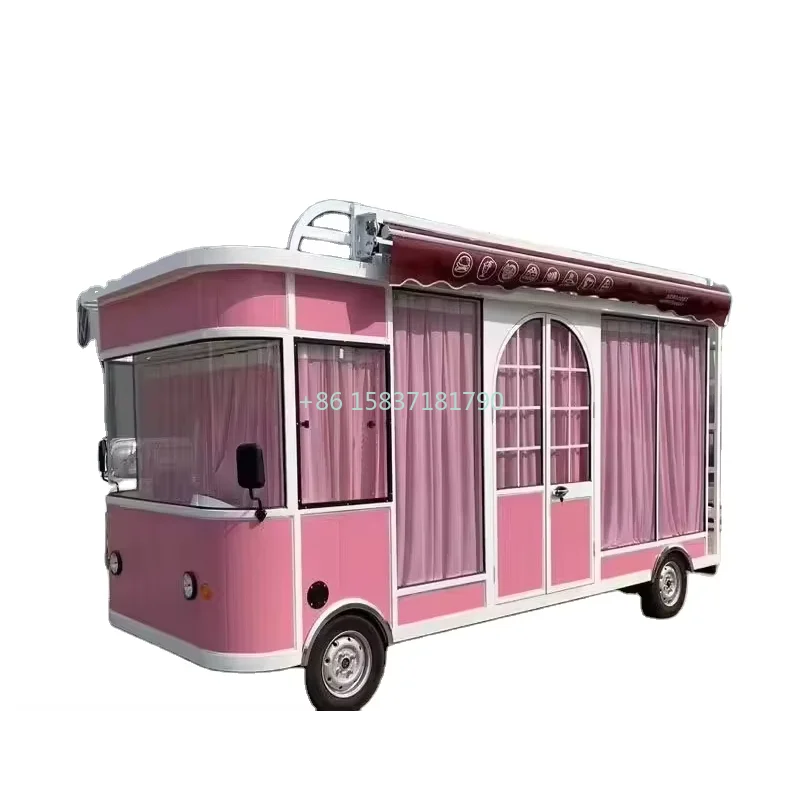 Commercial Street Mobile Dining Car Premium DOT CE Certified Electric Mobile Dining Car Snack Tea Cotton Candy Vending Cart