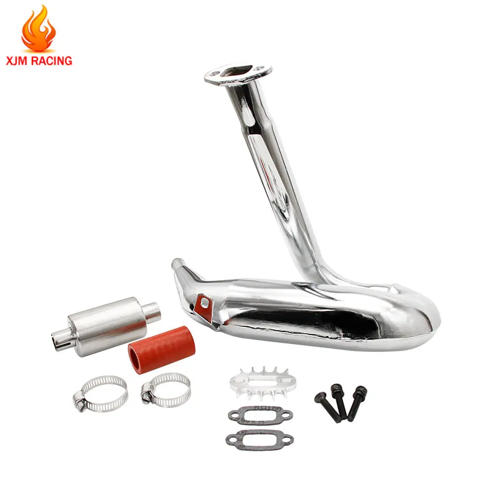 

Metal Silencer Dominator Pipe Exhaust Set for 1/5 Hpi Rovan Baja Km Rofun Baha 5t 5b 5sc Rc Car Racing Toys Parts