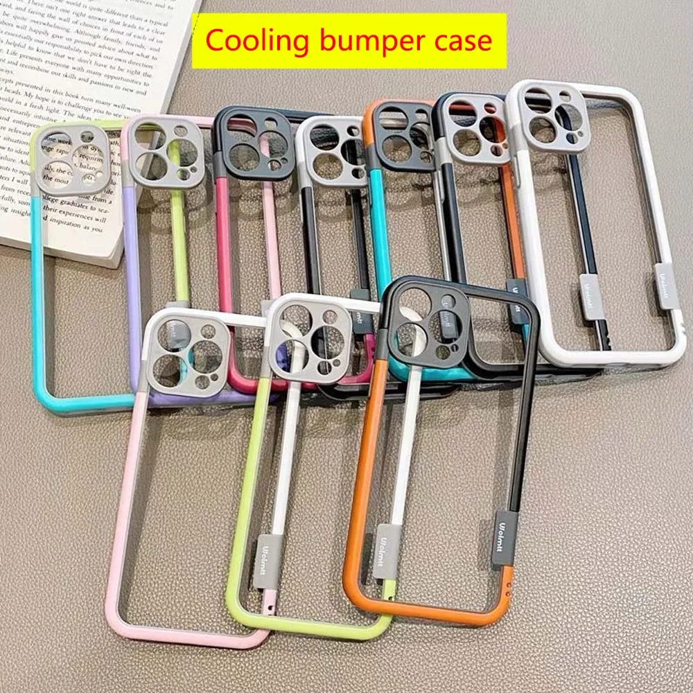 Dual Color Bumper Case For iPhone 16 15 14 13 Mini Pro Max Plus Camera Protection Border Soft tpu + PC Case Cover Skin