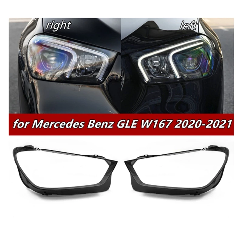 

Car Headlight Shell Lamp Shade Transparent Lens Cover Headlight Cover For Mercedes-Benz GLE Class W167 2020-2021