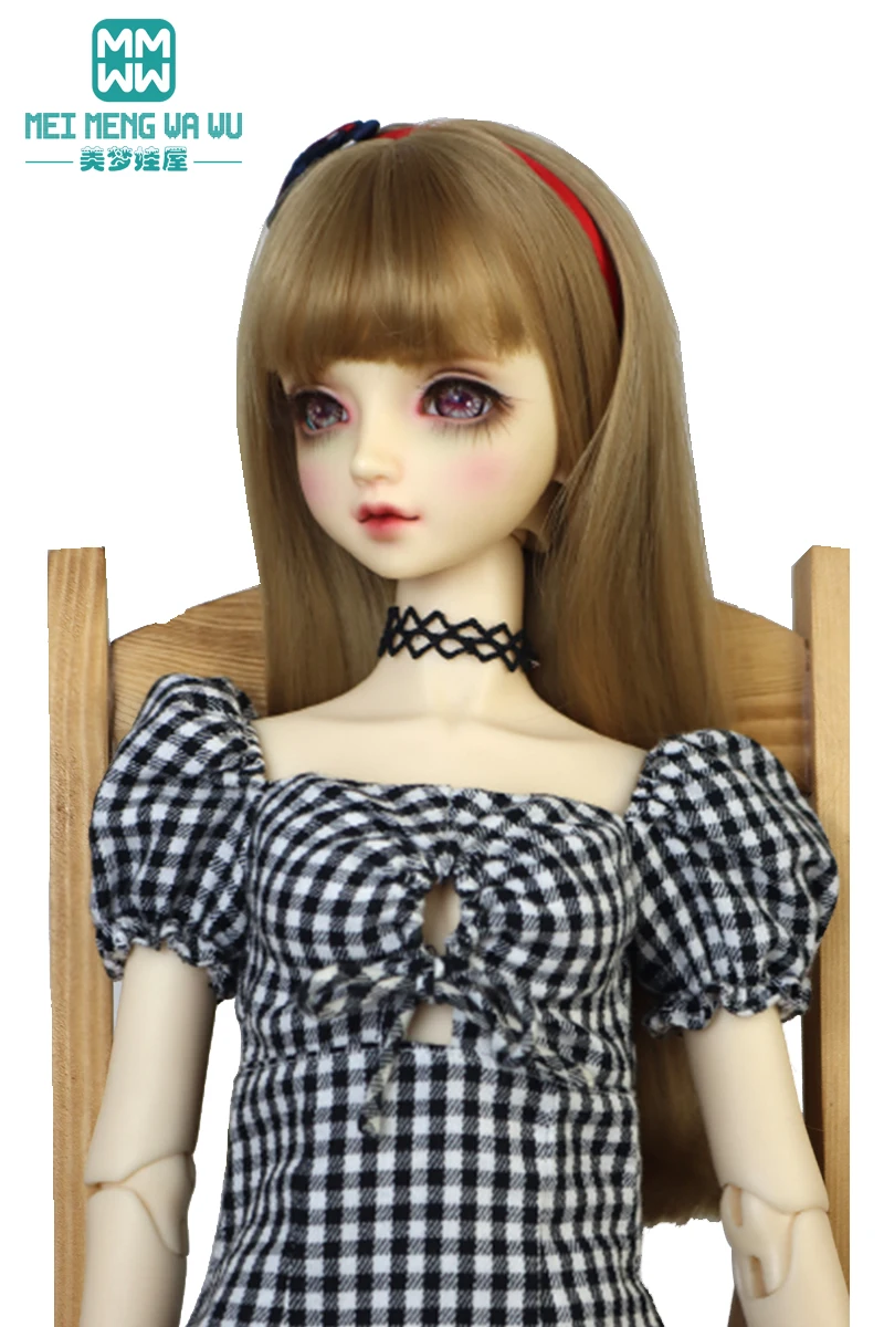 Suitable for 1/3 BJD dolls Clothes DD SD Joint smart Doll Stylish plaid dress Accessories Girl's Gift