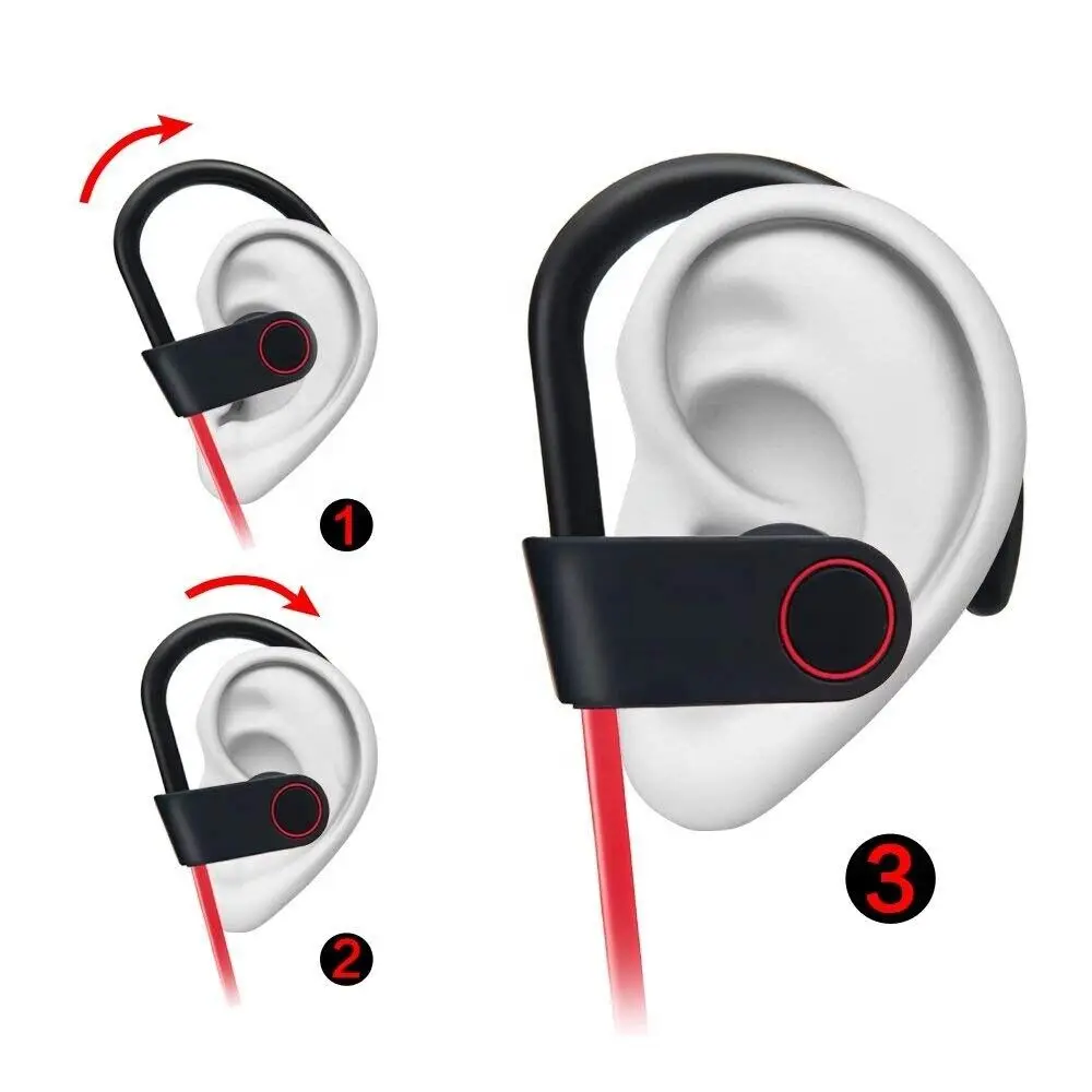 2024 Sports Neckband Wireless Running Universal Earphone Ear-hook Headphone Earplugs Super Stereo Headset Bluetooth Waterproof