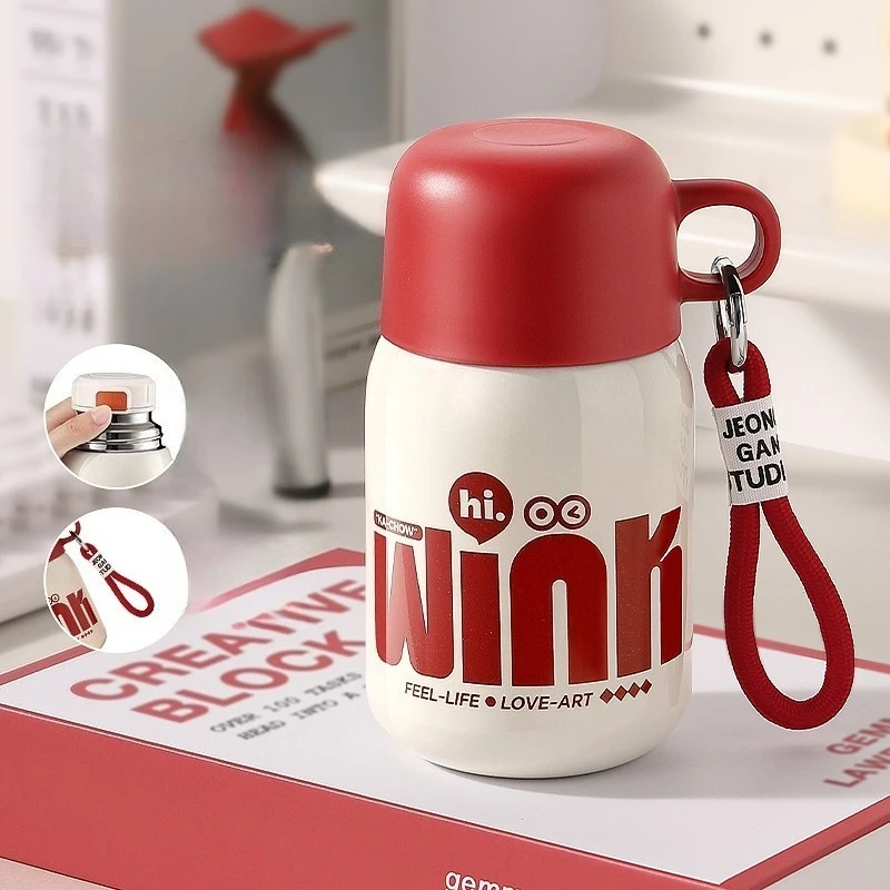 

Изолированная чашка для девочек, компактная и портативная соломенная чашка для воды для студентов и детей, чашка из нержавеющей стали 316,