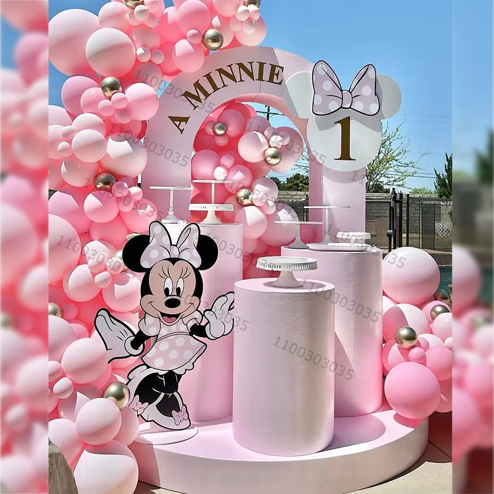 108pcs Disney Minnie Mouse Balloon Garland Kit Pink Balloons Girls Birthday Party Decorations Baby Shower Decors Globos Supplies