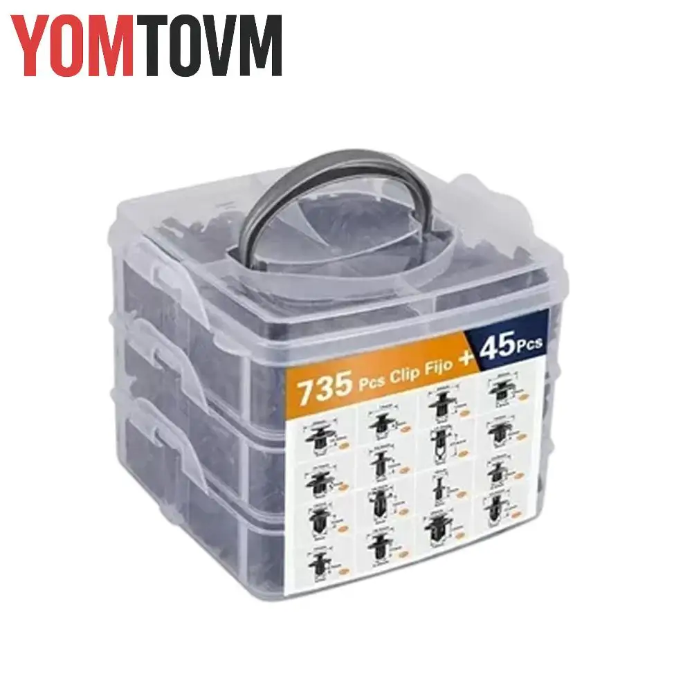 

780pcs Car Fastener Clip Kit Fender Rivet Clips Auto Body Push Retainer Pin Rivet Bumper Door Trim Panel Retainer Repair