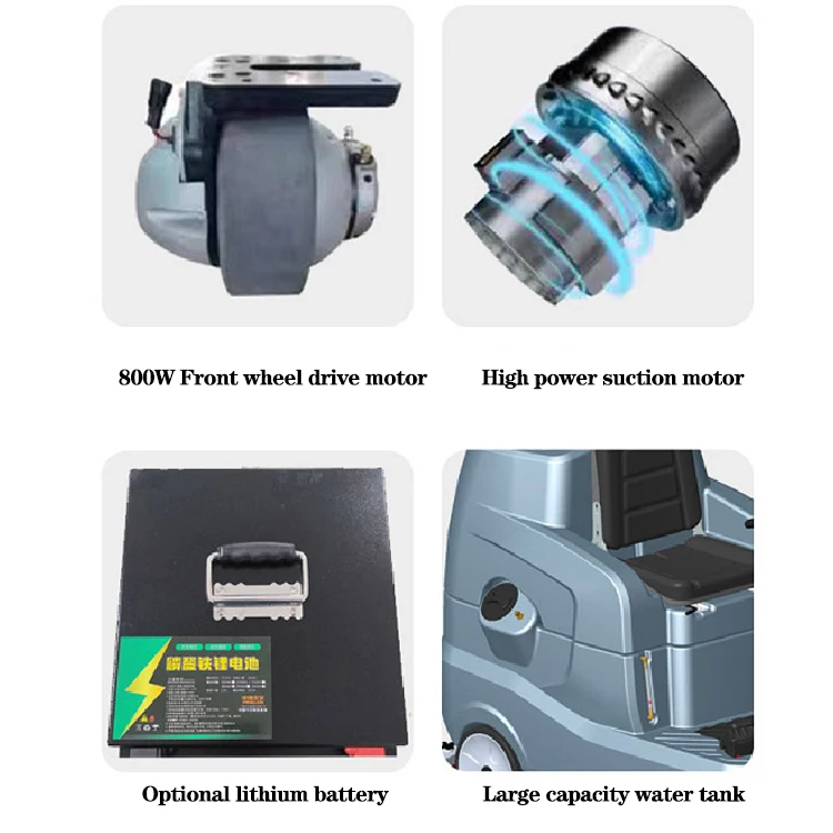 CleanHorse ARES900 Factory Direct Sale Commercial Epoxy Marble Tile Ride on Floor Scrubber Cleaning Machine