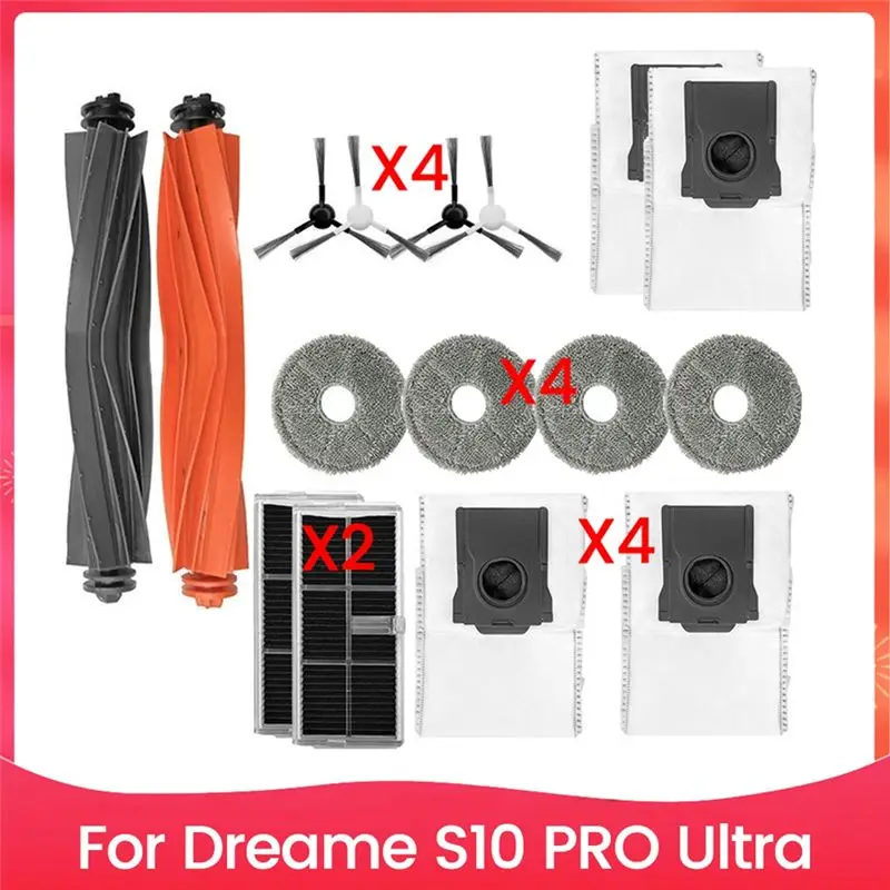 

AEE4-16 шт., роликовая щетка, фильтр, тканевый мешок для пыли, набор для Dreame S10 Pro Ultra, аксессуары для пылесоса, запасные части