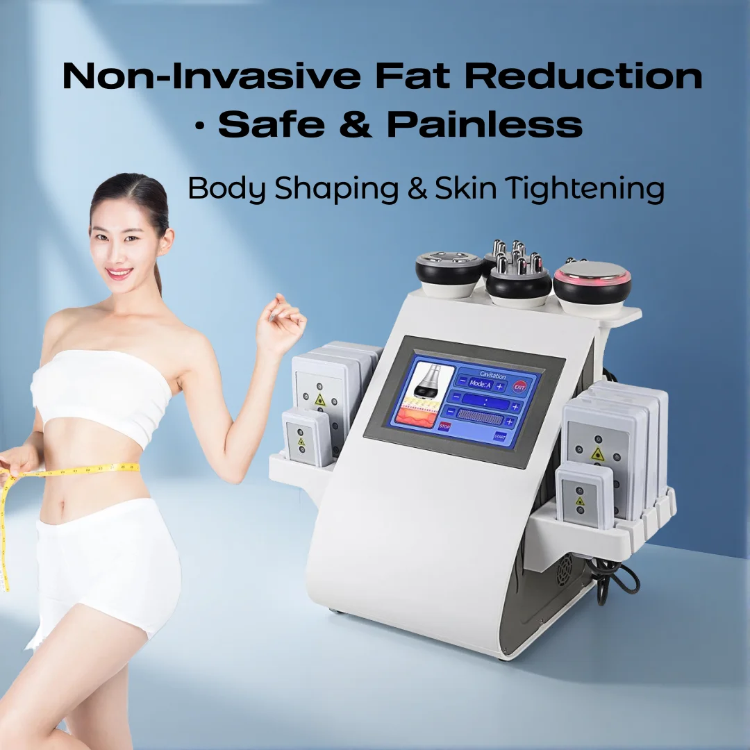 

6-in-1 Professional RF Cavitation & Skin Tightening Machine - Non-Surgical Body Shaping,Fat Reduction,Cellulite Treatment,Muscle