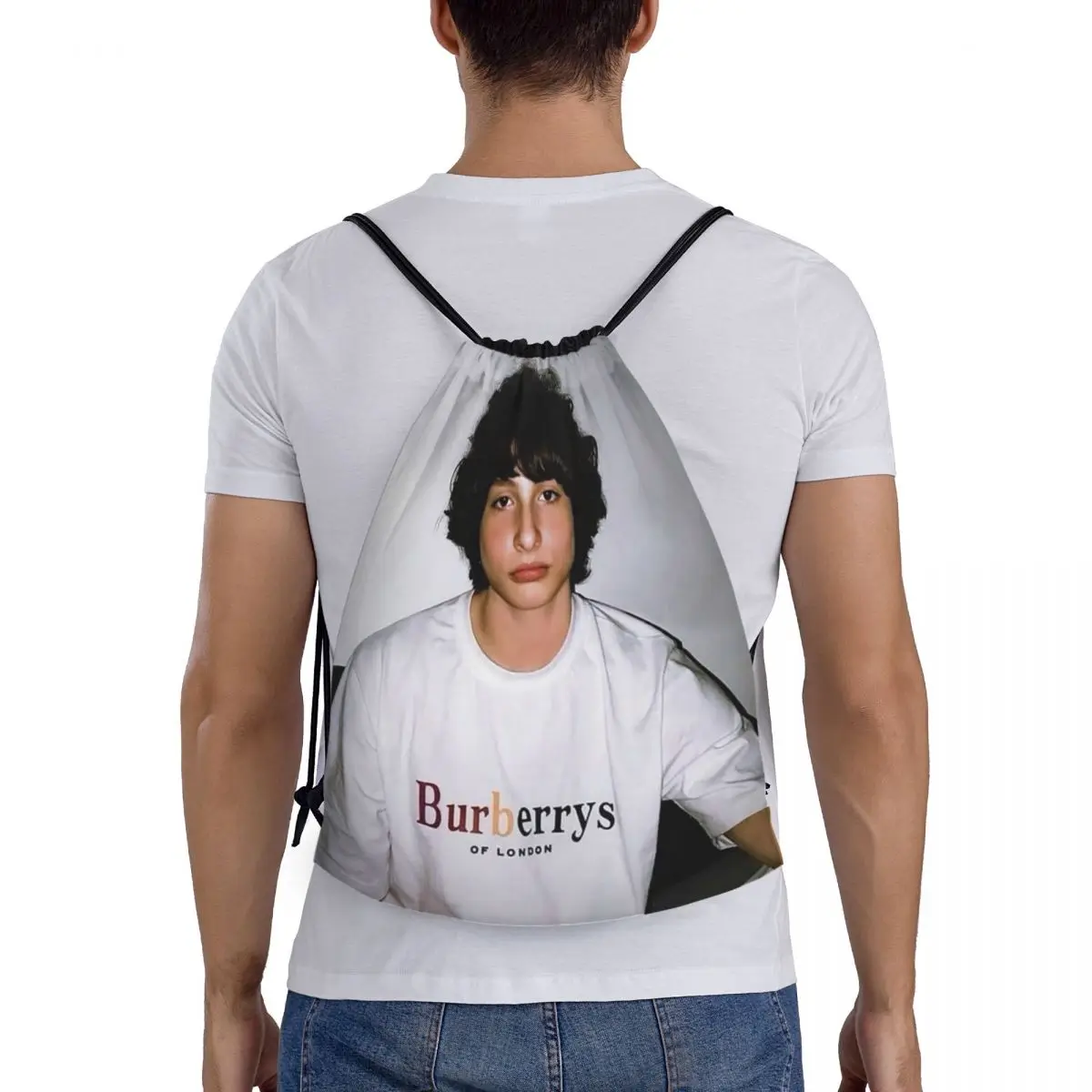 Finn Wolfhard Backpacks Portable Drawstring Bundle Pocket Sports Bag Book Bags for Man Woman Students