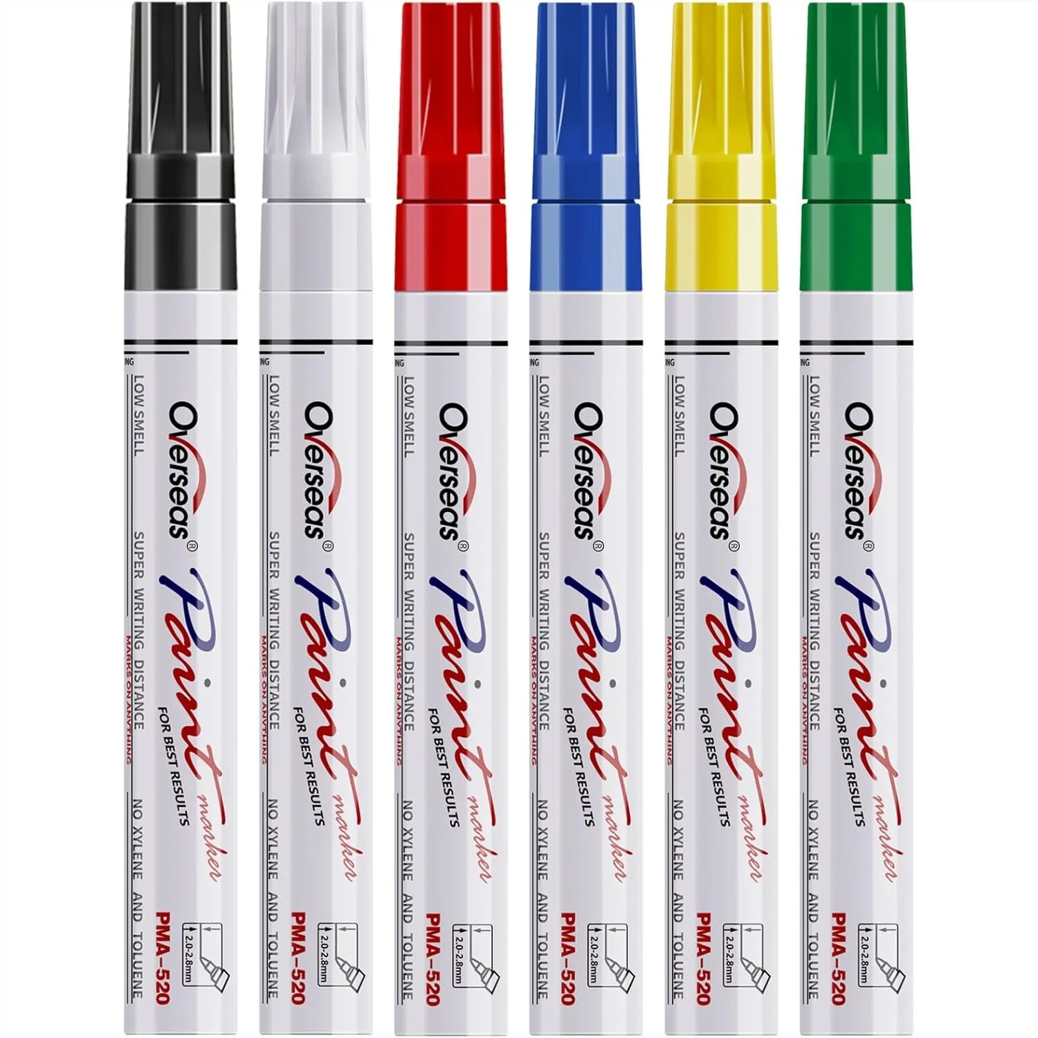 

Oil Based Paint Pens for Rock Painting, 6 Colors Permanent Markers for Metal Wood Plastic Glass Canvas