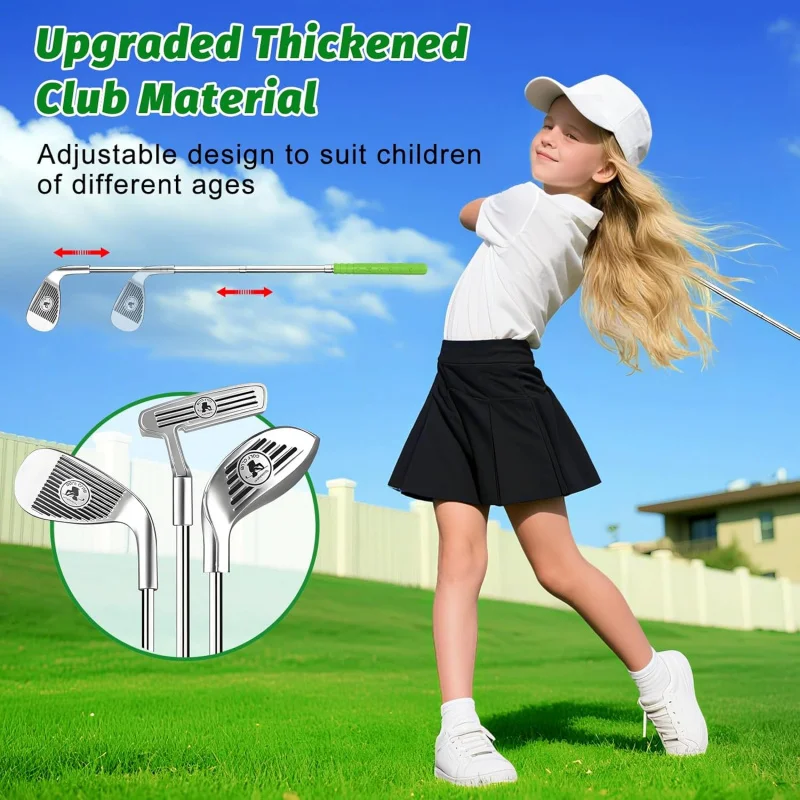 Kids Golf Set with Automatic Ball Returner,Luminous Golf Balls and Putting Mat,Mini Golf Game for Indoor Outdoor Sports Toys