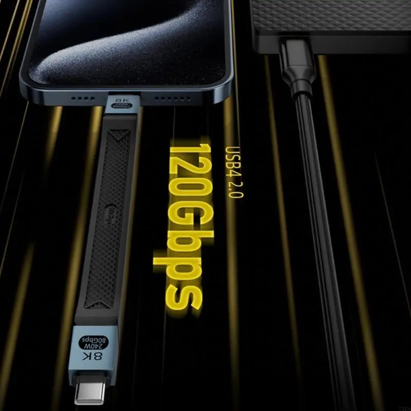 240W 80Gbps USB4 2.0 Short USB C To USB C Cable Fast Charging Type C Data Transfer 8K Data Charging Extension Cable