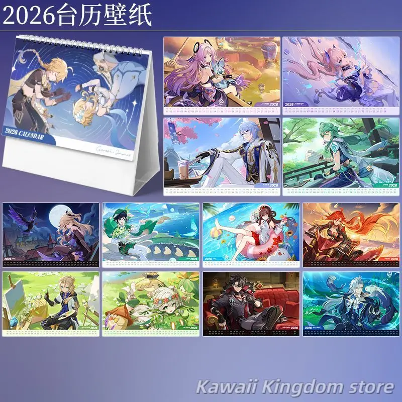 

Genshin Impact Lumine Neuvillette Nahida 2026-2027 Biennial Taiwan Calendar Calendar Anime Ornament Mascot Halloween Fans Gift