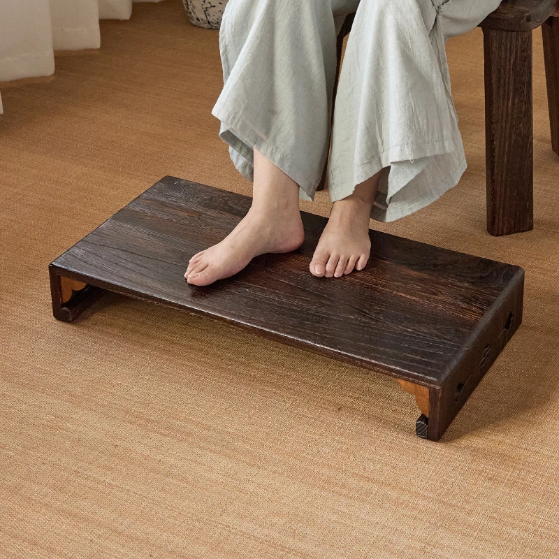 

Винтажный письменный стол из массива дерева для эркера, резной чайный столик, народный татами-комплект, японский многофункциональный стол-котатсу