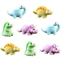 Resin Dinosaur Cake Toppers 8Pcs Miniature Dinosaur Toy Collection Playset for Succulent Planter Moss Landscape DIY Decor