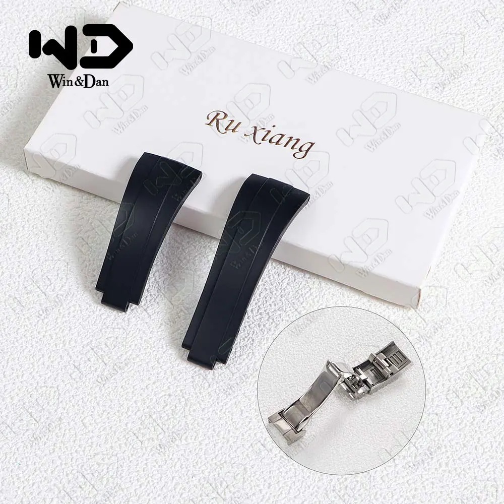 20mm Rubber Watch Band for Rolex GMT Explorer Daytona Submariner Strap High Quality Seiko Black Silicone Waterproof Bracelet