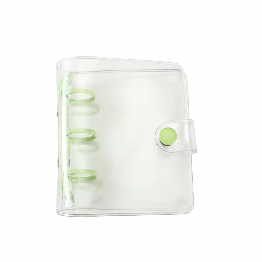 Portable Mini Loose-Leaf Notebook Pages Transparent Glitter Card Organizer 3 Hole Binder Clip Binder Notebook Cover Photo album